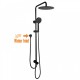 8 inch 200mm Round Black Twin Shower Set Top/Bottom Water Inlet